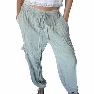 Young threads boho embroidered lounge pants